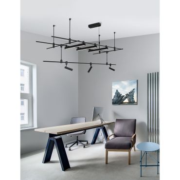 Nova Luce Nox - point lumineux système de rail magnétique - 45,4 x 7,4 cm - 15W LED inclus - noir sable