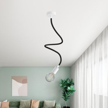 Creative Cables - Tube flexible recouvert de textile - 90 cm - blanc