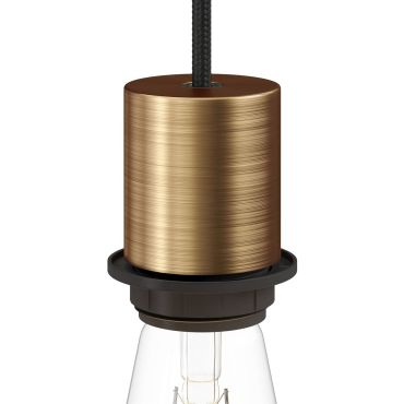 Creative Cables - Raccord E27 avec serre-câble - Ø 4,5 x 5,1 cm - bronze brossé