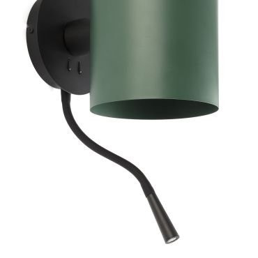 Faro Guadalupe - applique murale - 17 x 23,5 x 42 cm - 1W LED inclus - noir et vert