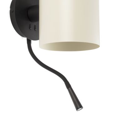 Faro Guadalupe - applique murale - 17 x 23,5 x 42 cm - 1W LED inclus - noir et beige