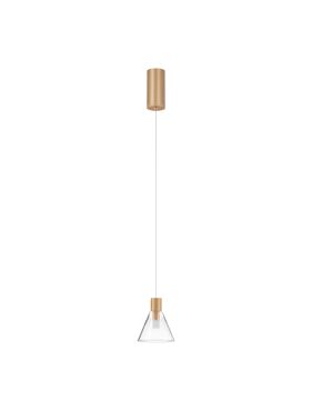 Nova Luce Glass Doc - lampe suspendue - Ø 12 x 120 cm - 5W LED inclus - or
