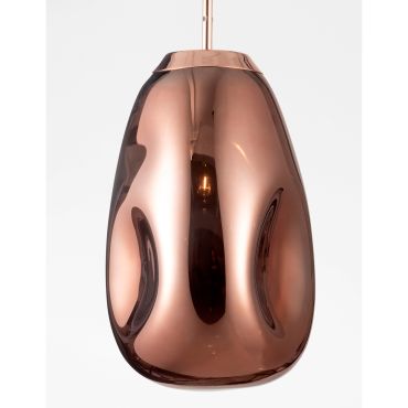 Nova Luce Lava - lampe suspendue - Ø 22 x 120 cm - cuivre