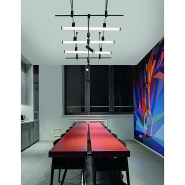 Nova Luce Crimson - structure tubulaire magnétique - 200 x 35 cm - noir sable