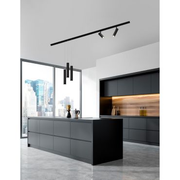 Nova Luce Jazz - lampe suspendue pour système de profilés magnétiques - Ø 3 x 150 cm - 10W LED inclus - noir - couleur de lumière blanc chaud