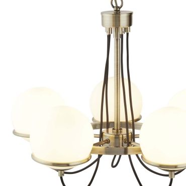 Searchlight Sphere - lustre - Ø 58 x 150 cm - laiton antique