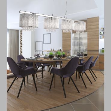 Searchlight Elise - lampe suspendue - 118 x 19 x 120 cm - chrome