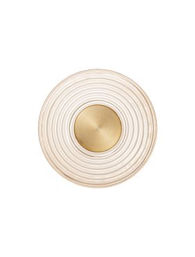 Nova Luce Nous - applique murale - Ø 30 x 30 cm - 8W LED inclus - laiton doré et verre ambré