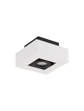 Nova Luce Robin - spot en saillie - 14,5 x 14,5 x 8,6 cm - blanc et noir