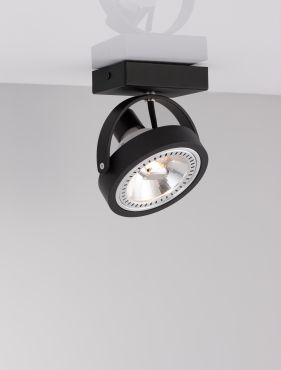 Nova Luce Thomas - spot en saillie - 6 x 19 x 14,5 cm - noir