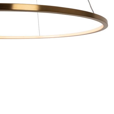 Maxlight Queen - lampe suspendue - Ø 50 x 150 cm - 19W LED inclus - or brossé