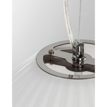 Nova Luce Hector - lampe suspendue - Ø 30 x 120 cm - opale et chrome