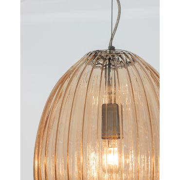 Nova Luce Hector - lampe suspendue - Ø 30 x 120 cm - champagne et chrome
