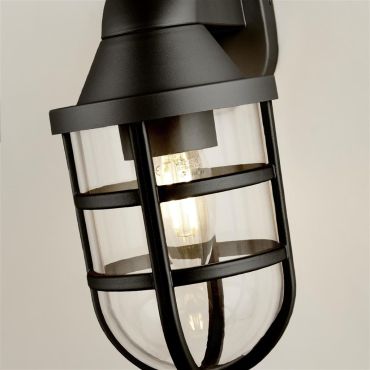 Searchlight Seaside - lampe murale extérieure - 11 x 21 cm - IP44 - noir