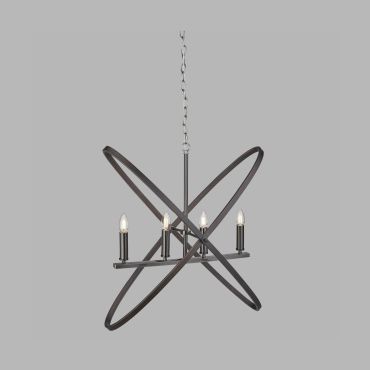 Searchlight Hoopla - lampe suspendue - 84 x 35 x 150 cm - étain et brun