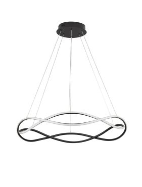 Nova Luce Jinal – suspension – Ø 80 x 120 cm – LED 57W dimmable inclus – noir sable