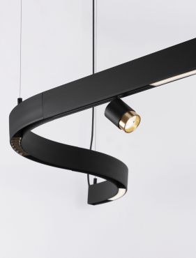Nova Luce Breda - Coude à 90° pour rail magnétique flexible - 3,5 x 6,8 cm - rayon de 45 cm - noir