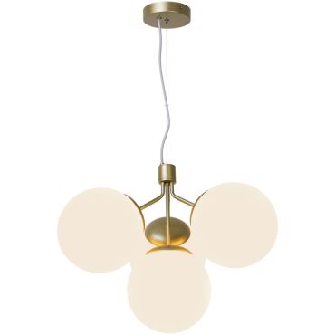 Nordlux Ivona - lampe suspendue - 54,2 x 54,2 x 244 cm - opale et laiton