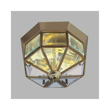 Searchlight Flush - plafonnier - Ø 23 x 15 cm - laiton antique