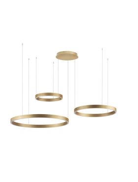 Nova Luce Elowen - lampe suspendue - 148 x 250 x 106 cm - 181W dimmable LED inclus - or brossé