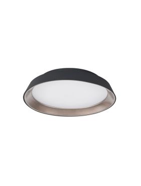 Nova Luce Vela - plafonnier - Ø 45 x 9,5 cm - LED 30W dimmable incluse - noir sable et café