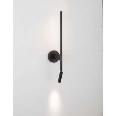 Nova Luce Handy - applique murale avec interrupteur - 13,6 x 2 x 55 cm - 6W + 3W LED inclus - noir sable