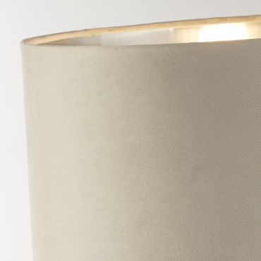 Searchlight Whitby - lampe à poser - Ø 38 x 67 cm - chrome, argent et taupe