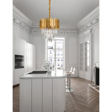 Nova Luce Grane - lampe suspendue - Ø 40 x 120 cm - or