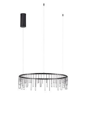 Nova Luce Stellar - lampe suspendue - Ø 65 x 150 cm - 26W dimmable LED inclus - noir chromé