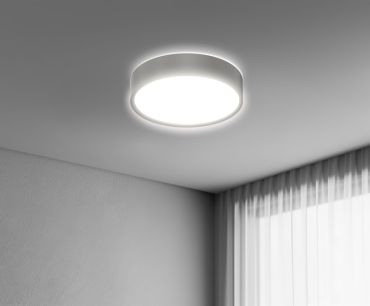 Century Italia Blanca Luxe - plafonnier - Ø 30 x 7 cm - 17W LED inclus - gris