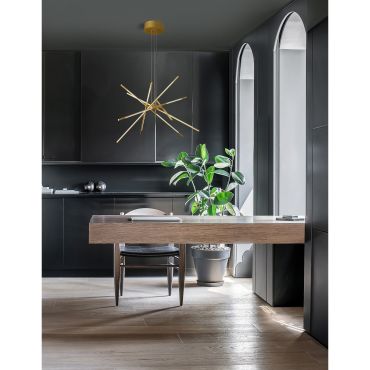 Nova Luce Raccio - lampe suspendue avec télécommande - Ø 85 x 120 cm - 56W dimmable LED inclus - gold brass