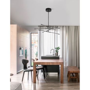 Nova Luce Raccio - lampe suspendue - 84 x 80 x 81 cm - 40W LED dimmable inclus - noir