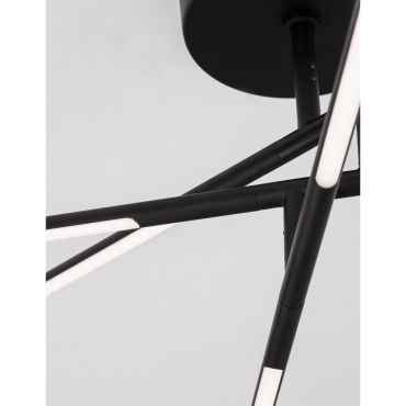 Nova Luce Raccio - plafonnier - 84 x 77 x 25,5 cm - 30W LED dimmable inclus - noir