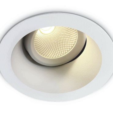 ONE Light COB Dark Light - spot à encastrer - Ø 95 mm, Ø 80 mm à encastrer - 7W LED inclus - blanc - couleur de lumière blanc extra chaud