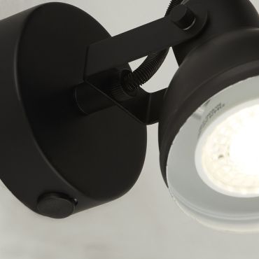Searchlight Focus - applique murale avec interrupteur - 9 x 13 cm - noir et blanc mat