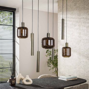 Vico Bronza - suspension - 105 x 35 x 150 cm - brun sienne et bronze