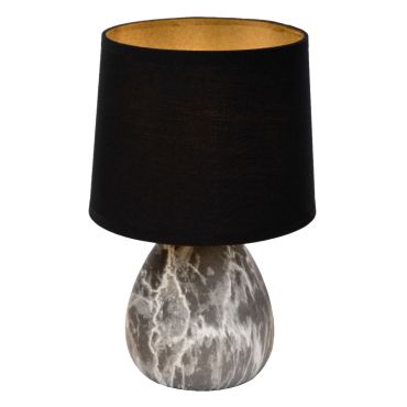 Lucide Marmo - lampe à poser - Ø 16 x 25,5 cm - noir