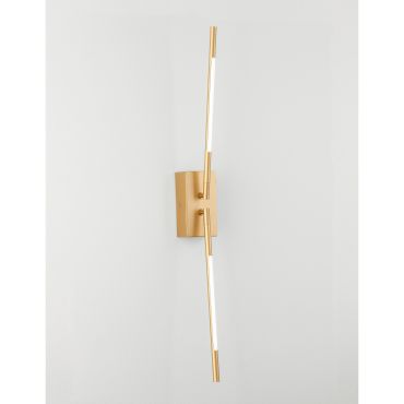Nova Luce Raccio - applique murale - 12 x 6 x 74 cm - 9,2W LED inclus - laiton doré