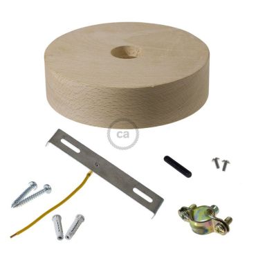 Creative Cables - rosace de plafond en bois - Ø 12 x 3,2 cm - brun