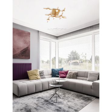 Nova Luce Atomo - plafonnier - 51 x 51 x 14 cm - 8 x 2,4W LED inclus - or