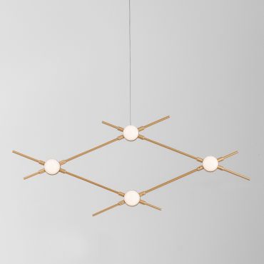 Nova Luce Atomo - lampe suspendue - 70 x 6 x 120 cm - 4 x 2,4W LED inclus - or