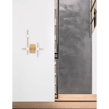 Nova Luce Atomo - applique murale - 31 x 3,5 x 40 cm - 3 x 2,4W LED inclus - or