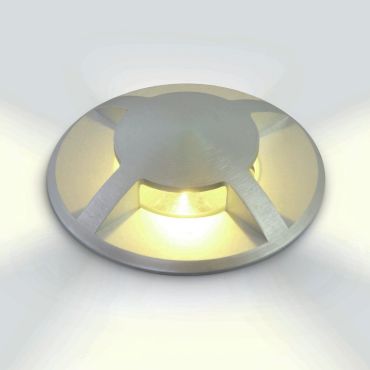 ONE Light Inground Medium Series - projecteur de sol extérieur - Ø 88 mm, Ø 77 mm à encastrer - 3W LED inclus - IP67 - aluminium