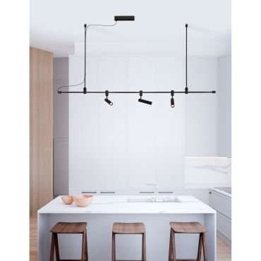 Nova Luce Grammi - système de rail magnétique - 200 x 120 cm - noir