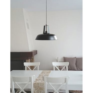 Artdelight Nero - lampe suspendue - Ø 45 x 175 cm - noir