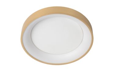 Lucide Vidal - plafonnier - Ø 28 x 6 cm - 21W LED inclus - or mat/laiton.