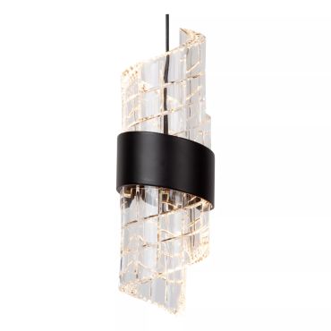 Lucide Kligande - lampe suspendue - 84 x 8 x 150 cm - 5 x 7,8W LED dimmable inclus - noir