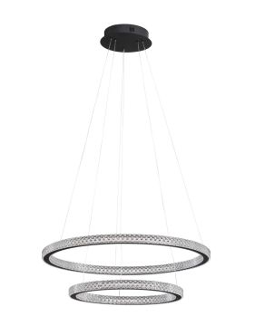 Nova Luce Ginevra - suspension - Ø 60,5 x 120 cm - 54W LED dimmable inclus - noir sable