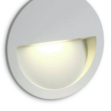 ONE Light Outdoor Dark Light Wall Recessed - applique murale encastrée - Ø 11,4 x 3,5 cm - 3W LED inclus - IP65 - blanc