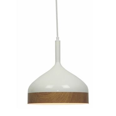 Artdelight Moondrop - lampe suspendue - Ø 30 x 181 cm - blanc et bois